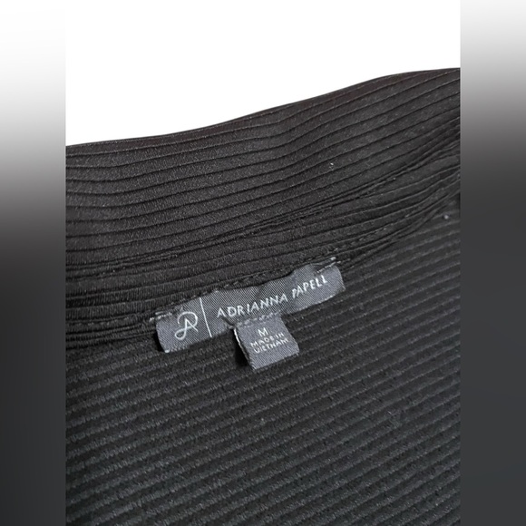 Adrianna Pappell Med Two Piece Matching Set Wide Leg Pants and Top Black Lounge - Picture 13 of 13